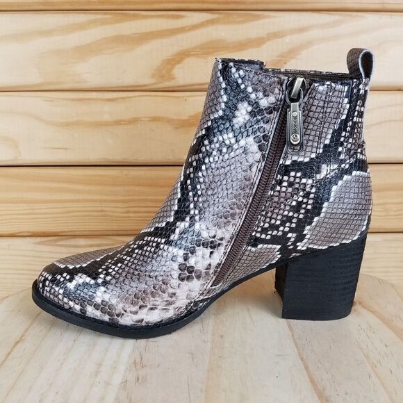 NWOT Blondo Waterproof Leather Booties Ankle Boots Snakeskin Pattern sz 6.5-7 - Picture 6 of 12
